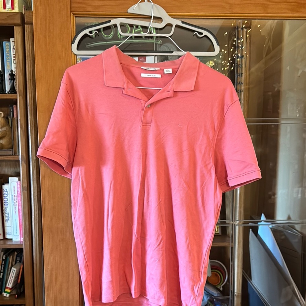 Calvin Klein Pink Polo Shirt Lightweight Casual Wear​